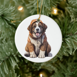 Personalisiert St. Bernard Saint Bernard Dog Keramik Ornament