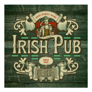 Personalisiert St Patricks Day Funny Irish Pub Poster