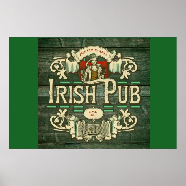 Personalisiert St Patricks Day Funny Irish Pub Poster (Vorne)
