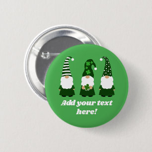 Personalisiert St Patricks Day Gnomes Niedlich Button