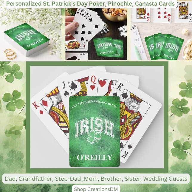 Personalisiert St. Patrick's Day Pinochle, Canasta Spielkarten (Von Creator hochgeladen)