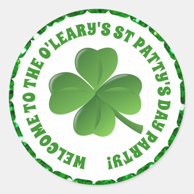Personalisiert St Patricks Day Sticker (Vorderseite)