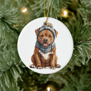 Personalisiert Staffordshire Dog Keramik Ornament