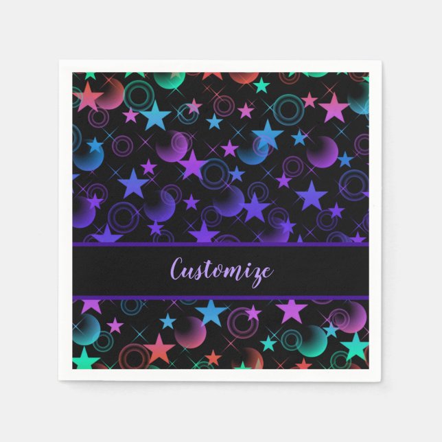 Personalisiert Stars 'n Stufenmuster 2 Serviette (Vorderseite)