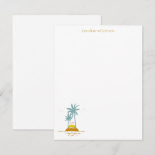 Personalisiert Stationery Beach Lovers Palmen Mitteilungskarte