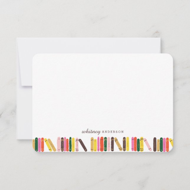 Personalisiert Stationery Bookworm Mitteilungskarte (Vorderseite)