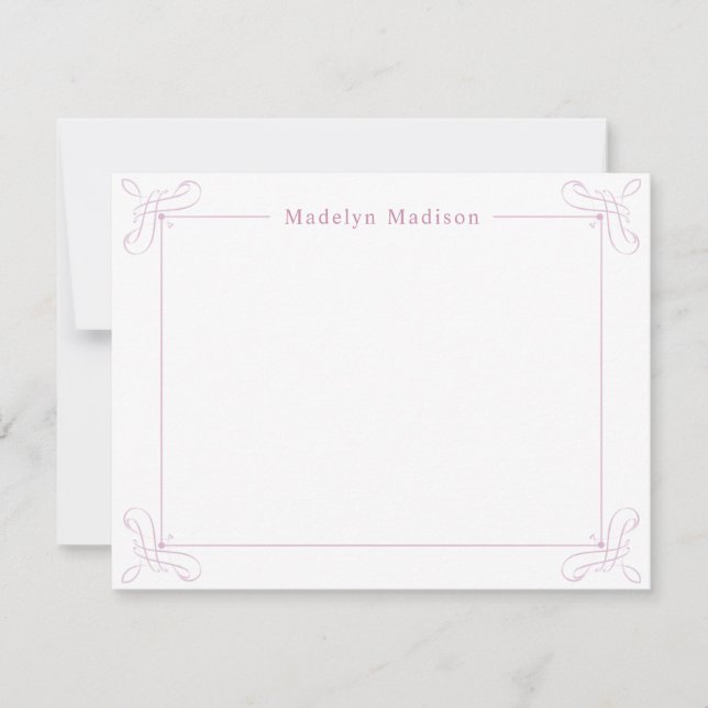 Personalisiert Stationery Chic Pink Ditzy Floral Mitteilungskarte (Vorderseite)