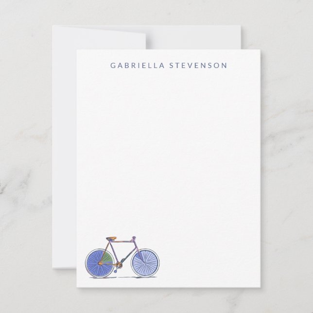 Personalisiert Stationery Minimalistisches Fahrrad Mitteilungskarte (Vorderseite)