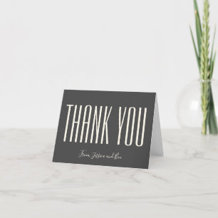 Personalisiert Stationery Modernes Schwarzes Elega Dankeskarte
