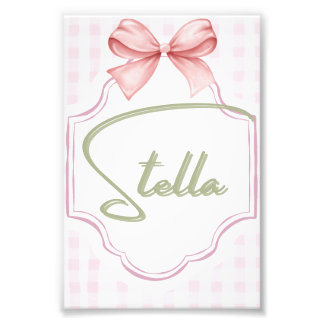 Personalisiert Stella Baby Girl Kinderzimmer Bow&G Fotodruck