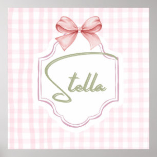Personalisiert Stella Baby Girl Kinderzimmer Bow&G Poster