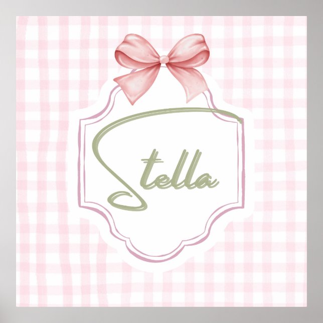 Personalisiert Stella Baby Girl Kinderzimmer Bow&G Poster (Vorne)