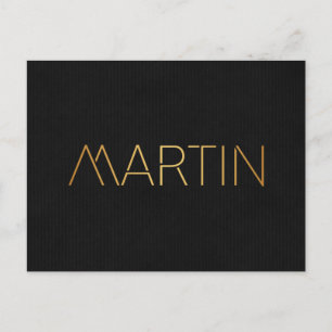 Personalisiert Stencil Schriftart Martin Gold Blac Postkarte