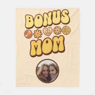 Personalisiert Step Mom Retro Groovy Bonus Mama Fleecedecke