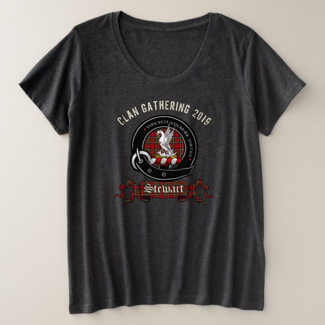 Personalisiert Stewart Clan Abzeichen Women's Große Größe T-Shirt (Design vorne)