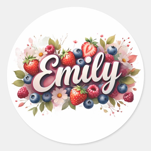 Personalisiert Sticker Emily Berry Floral Design (Vorderseite)