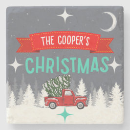 Personalisiert Stone Christmas Tree Untersetzer