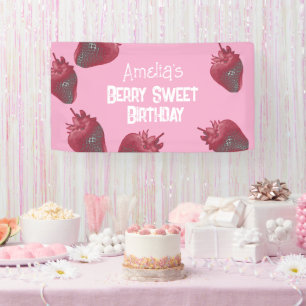 Personalisiert Strawberry Birthday Banner
