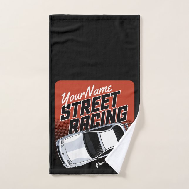 Personalisiert Street Racing Race Auto Motorsport Badhandtuch Set (Handtuch)