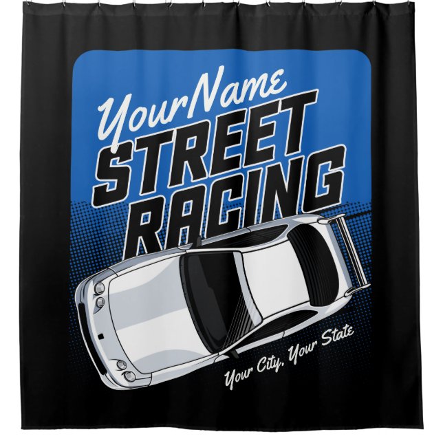 Personalisiert Street Racing Race Auto Motorsport Duschvorhang (Vorderseite)