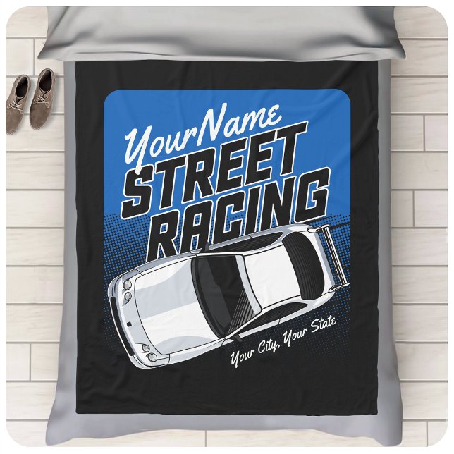 Personalisiert Street Racing Race Auto Motorsport Fleecedecke (Von Creator hochgeladen)