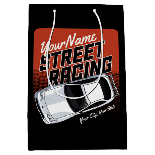 Personalisiert Street Racing Race Auto Motorsport Mittlere Geschenktüte