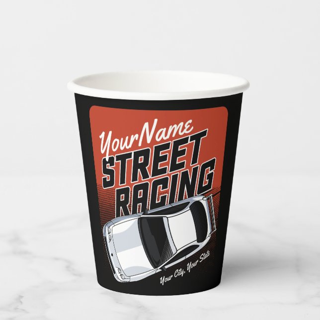 Personalisiert Street Racing Race Auto Motorsport Pappbecher (Vorderseite)