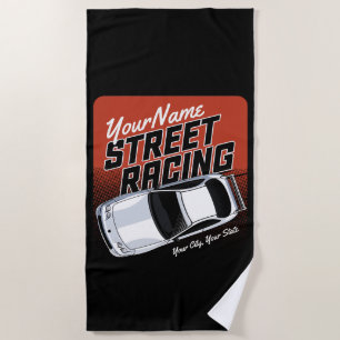 Personalisiert Street Racing Race Car Motorsport  Strandtuch