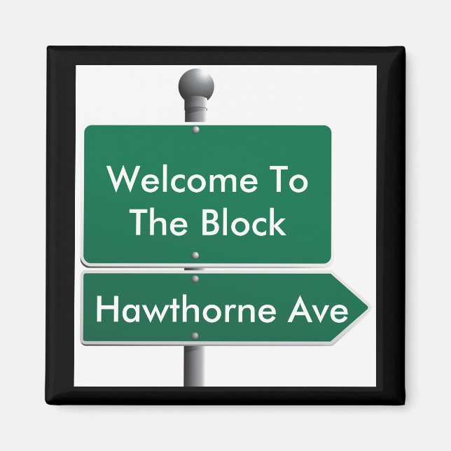 Personalisiert Street Sign Neighbor Magnet (Vorne)