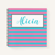 PERSONALISIERT STRIPED-DESIGN-Notebook