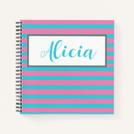 PERSONALISIERT STRIPED-DESIGN-Notebook Notizbuch