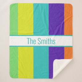 PERSONALISIERT STRIPED SHERPA BLANKET SHERPADECKE