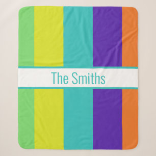 PERSONALISIERT STRIPED SHERPA BLANKET SHERPADECKE
