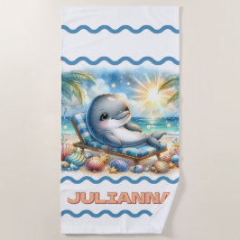 Personalisiert Sunny Dolphin Bliss Strandtuch