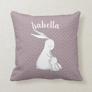 Personalisiert Süße Bunny-Liebe Rosa Punkte Kissen