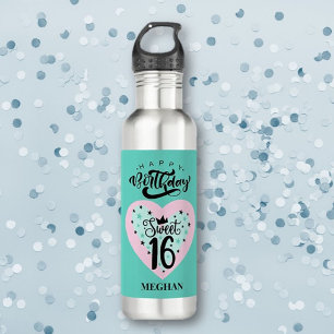 Personalisiert Sweet 16 Birthday Wasser Flasche Edelstahlflasche