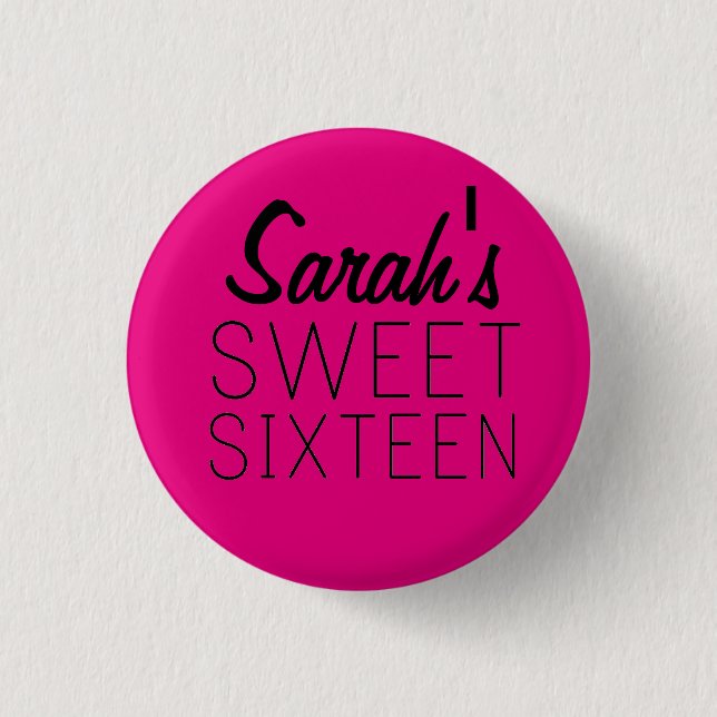 Personalisiert Sweet 16 Button (Vorderseite)