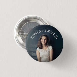 Personalisiert Sweet 16 Foto Button