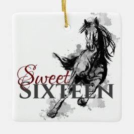 Personalisiert Sweet 16 Galloping Horse Weihnachte Keramikornament