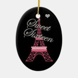 Personalisiert Sweet 16 Paris Eiffelturm Keramik Ornament