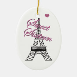Personalisiert Sweet 16 Paris Eiffelturm Keramik Ornament