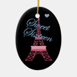 Personalisiert Sweet 16 Paris Eiffelturm Keramik Ornament
