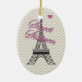Personalisiert Sweet 16 Paris Eiffelturm Keramikornament