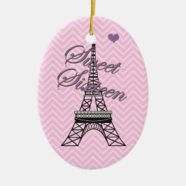 Personalisiert Sweet 16 Paris Eiffelturm Keramikornament