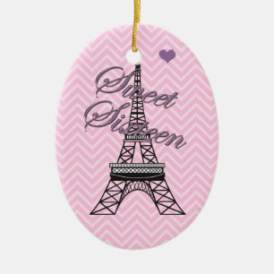 Personalisiert Sweet 16 Paris Eiffelturm Keramikornament
