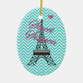 Personalisiert Sweet 16 Paris Eiffelturm Keramikornament