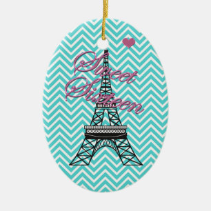 Personalisiert Sweet 16 Paris Eiffelturm Keramikornament