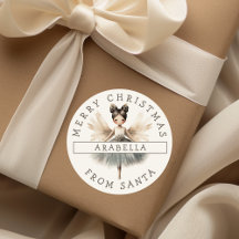 Personalisiert Sweet Ballerina Weihnachtssticker