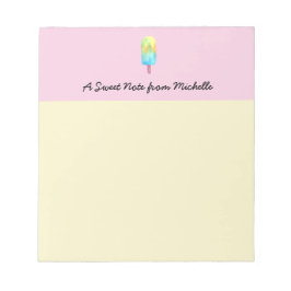 Personalisiert Sweet life pink yellow popsicle Notizblock