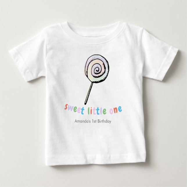 Personalisiert Sweet Little One Baby Girl Kinder Baby T-shirt (Vorderseite)